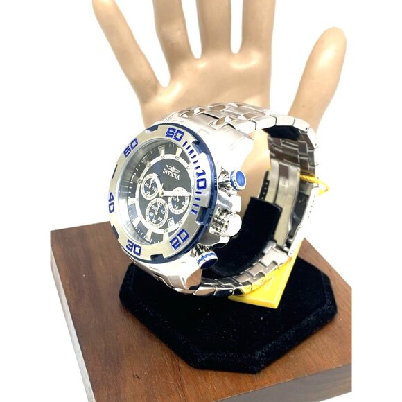 Invicta Men's Watch 22319 Pro Diver Quartz Chronograph Blue Silver Dial Steel - Picture 2 of 15